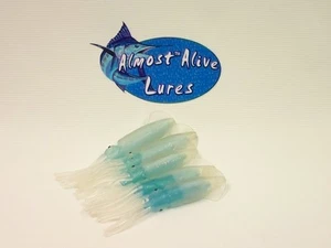 Almost Alive Lures Full Body Squid 5 Pack Blue/Clear for Daisy Chains or Lures - Picture 1 of 1
