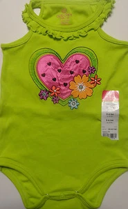 Okie Dokie Infant Baby Girl Lime Green One Piece Outfit Size 3-6 Months - Picture 1 of 2