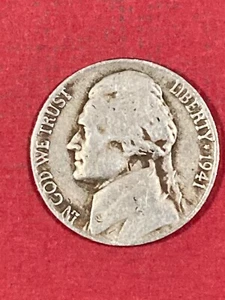 1941 United States 5 Cent Coin Circulated - Picture 1 of 2