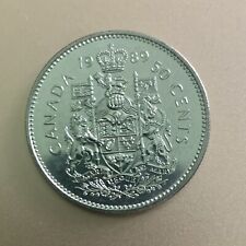 1989 Canada 50 Cent Coin From Roll Break - 1 Unc Coin