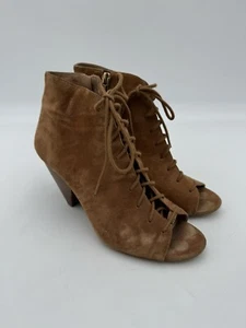 Vince Camuto Elisha braune Wildleder-Schnürstiefelette zapfenförmiger Absatz Größe 6,5 M - Bild 1 von 18