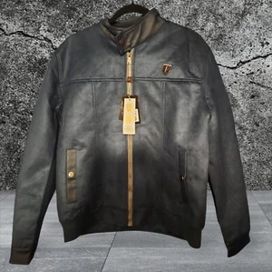 Ferrari F-Collections Men's Leather L. Blue Jacket Large Brand New/Tags Italy - Picture 1 of 5