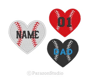 Custom Embroidered Heart Baseball Ball Sport Name Tag Sew on Round Patch SP-P02 - Picture 1 of 11