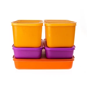 Tupperware Eiskristall Gefrierbehälter 2,25 l orange + 2x 1 l lila + 4x 1,1 l - Bild 1 von 1