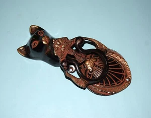 Small Tiger Cub Cat Cheetah Face Shape Brass Door Knocker Gate Pull Door Bell B8 - Picture 1 of 12