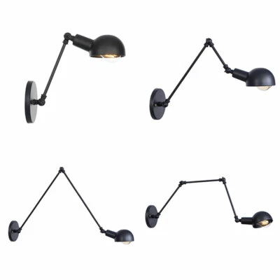 GENERIC Loft Industrial long swing arm Wall lamp Fixture Black Edison bulb sconce light