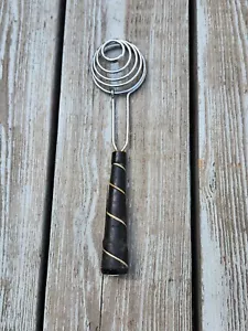Vtg Metal Egg Separator Whisk Beater Mixer Black Handle Coil Wire Utensil Japan - Picture 1 of 9