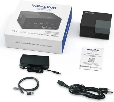 Wavlink  USB 3.0, USB-C Uni. Docking Station Dual HDMI 4K+2K UG-76PD2Pro 100W PD - Image 1 of 4