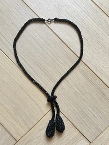 Très beau Collier ancien en perles de Rocaille - Noir - vers 1920 Années folles - Bild 1 von 3