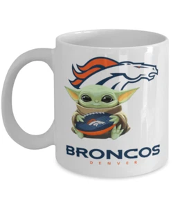 Coffee Mug Denver BRONCOS NFL Football BRONCOS Yoda Coffee Mug Gift - Picture 1 of 2