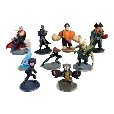 LOTE DE 9 figuras de Disney y Marvel Infinity Elsa Davey Jones Hiro Thor Loki Foto 1 de 4