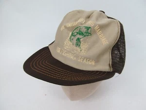 Vintage Trucker Cap Hat We Interrupt This Marriage for Fishing Season - Picture 1 of 2