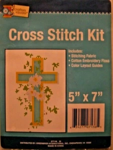 Crafters Square Cross with Lilies Counted Cross Stitch Kit #977138 92 NEW 5"X7" - Picture 1 of 6