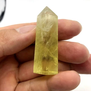 AAA Natural Yellow Citrine Quartz Crystal Point Stone Wand Obelisk Healing Reiki - Picture 1 of 12