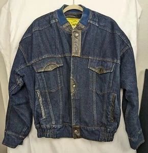 Salties Denim Jacket Jean Trucker Vintage 90s Coat Lined Mens Size Small EC! USA - Picture 1 of 12