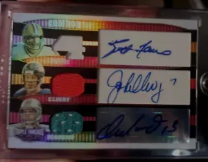 2006 Triple Threads autograph Favre/Elway/Marino Triple Relic Auto /36 HOF Combo - Picture 1 of 3