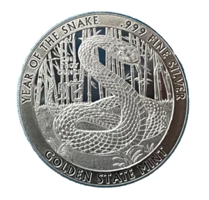 Ronda de plata fina GSM en cápsula Año de la serpiente 2025 1 oz .999 - Imagen 1 de 6