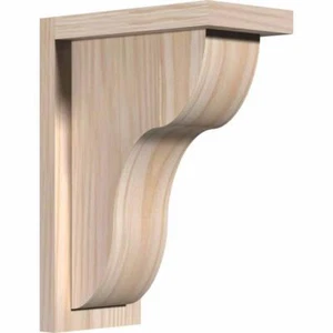 Ekena Millwork Corbel 14"x5.5"x10" Douglas Fir Carmel Smooth w/Backplate Indoor - Picture 1 of 7