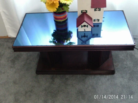 MCM Blue Mirror Coffee Table Cover