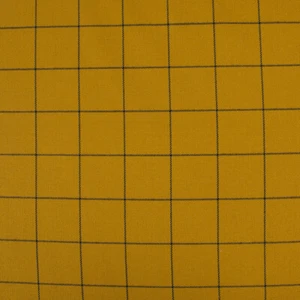 Bekleidungsstoff Karostoff Gitter Vierecke ockergelb navy 1,45m Breite - Bild 1 von 7