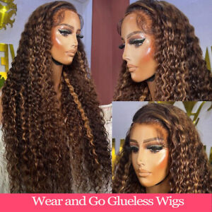 Highlight Wear and Go Glueless Wig Human Hair 4/27 Ombre Curly Lace Wig 22inch