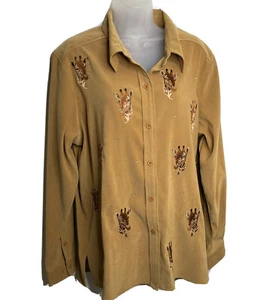Quacker Factory Jirafas Abotonadas Imitación Gamuza Camisa Chaqueta Grande Safari - Imagen 1 de 17