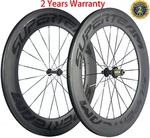 700C 88mm Carbon Fahrrad Laufradsatz Rennrad Drahtreifen Radsatz 23mm Zyklus - Bild 1 von 11