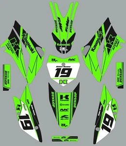 Graphic Kit for 2010-2019 Kawasaki KLX110 Green Black Decals Custom - Picture 1 of 1