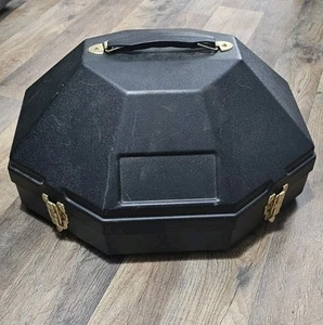 Vintage Cowboy Hat Can Storage Case Black Hard Plastic Lockable Travel Case - Picture 1 of 4