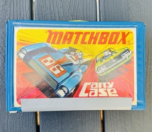 Vintage 1971 Matchbox 24 Car Carrying Case Blue w Diecast Cars Lot of Toys - Picture 1 of 9
