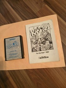 Rare Atari 7800 Game Rampage with Original Manual, Tested and Working Great