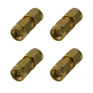 4 Pack SMA Male to SMA Male Adaptor Nickel Plated/Gold Plated Connector - Picture 1 of 3