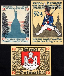 DETMOLD 1920 "Marching Soldier w/Bayonet Rifle" Complete Series German Notgeld - Picture 1 of 2
