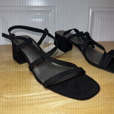 Sandalias para mujer Worthington Wor Zabol negras talla 6,5 M con tiras tacón bloque nuevas en caja Foto 1 de 4