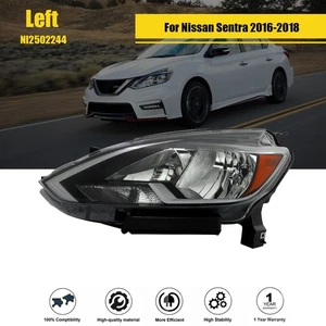 Halogen For Nissan Sentra 2016-2018 Driver Left Side Projector Headlight Chrome - Picture 1 of 13