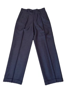 VTG Louis Raphael Pants Men's 32 Brown Pleated Cuffed 100% Pure Wool - Picture 1 of 10