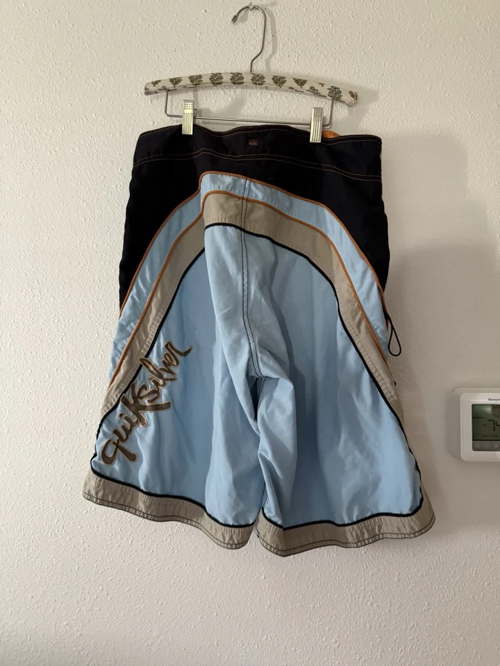 Bañador Quiksilver Y2K Azul Naranja Completamente Forrado Cintura Elástica 32 Mediano Foto 1 de 3