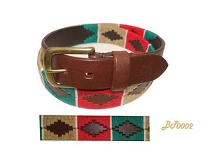 Polo Gürtel Handstickerei in Leder, beste Handwerksqualität, BP0002 - Bild 1 von 5