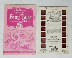 Tru Vue Film Card Slide F-3 Jack And The Beanstalk Single 1953 & Original Sleeve - Picture 1 of 4