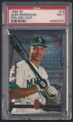 1994 UPPER DECK SP ALEX RODRIGUEZ FOIL DIE-CUT ROOKIE CARD RC #15 PSA NM 7 - Image 1 of 2