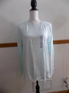 Croft & Barrow Damen weiß & blau gestreiftes Langarm T-Shirt, Gr. XXL, *NEU* - Bild 1 von 5