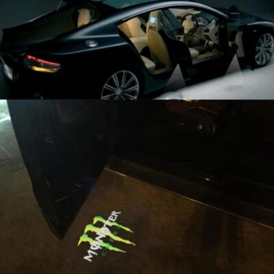 ✅✅ LED SOTTOPORTA SOTTO PORTA PER TUTTE AUTO CON LOGO MONSTER BATTERIA FACILI - Immagine 1 di 4