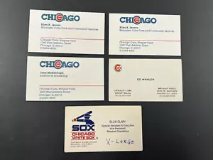 5 Lot: Vintage 1980s-90s MLB Business Cards Chicago Cubs White Sox Front Office - Picture 1 of 5