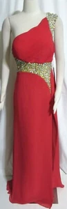 NEW Womens Ladies PAPARAZZI Red Beaded Long Party Prom Formal Dress 12 Orig $338 - Picture 1 of 7