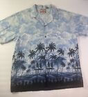 NEW - RJC Ltd 3XL Men Hawaiian Blue Black Button Up 100% Cotton Hawaii USA Made