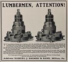 1905 AD(N2)~SAMUEL J. SHIMER CO. MILTON, PA. MOULDING MACHINE CUTTER HEADS