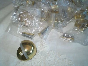 18 NEW & SEALED POLISHED BRASS FLOOR MOUNTED DOOR STOPS - Picture 1 of 3