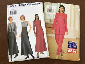 2 Butterick Patterns ~ Dress Cardigan Top Pants ~ Size 18 20 22 ~ Uncut - Picture 1 of 7