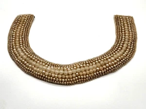 Vintage Beaded "Baar & Beards" Faux Pearl Victorian Jabot, Collier, Collar, Bib - Picture 1 of 4