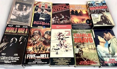VHS LOT 10 WAR MOVIES, Michael Caine Lee Marvin Ben Affleck Meryl Streep Tested! Foto 1 de 4